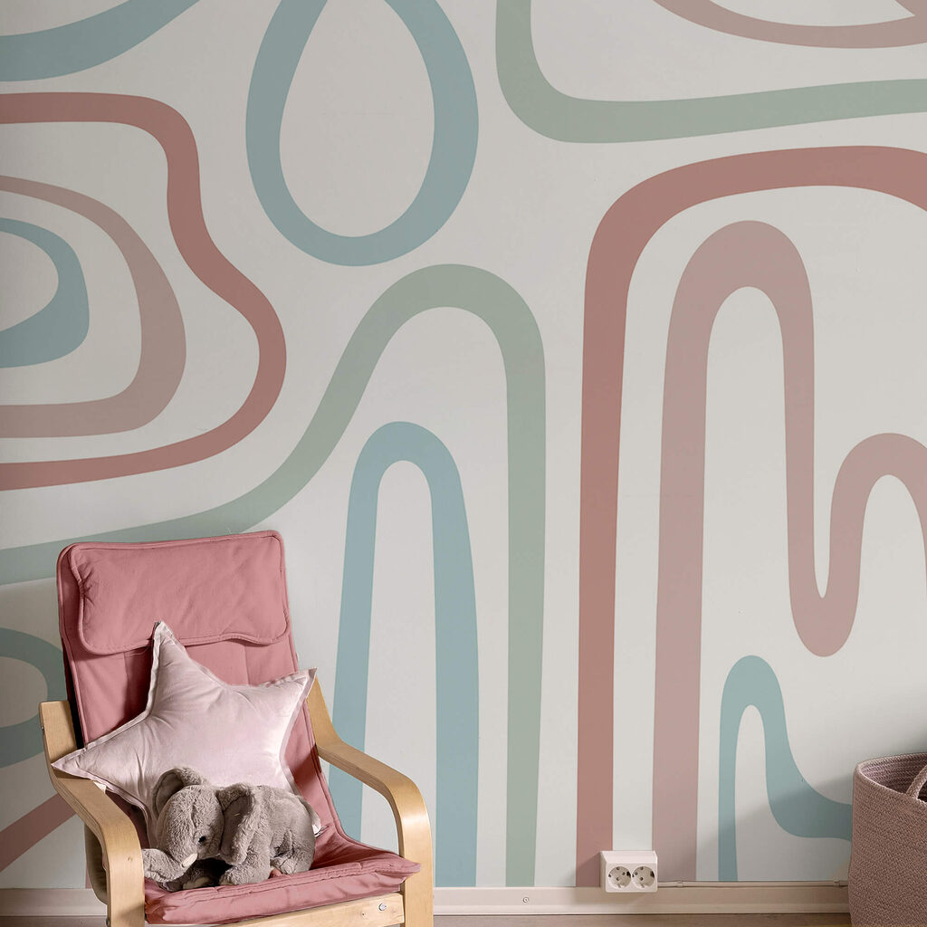 Lignes colorées sur fond blanc