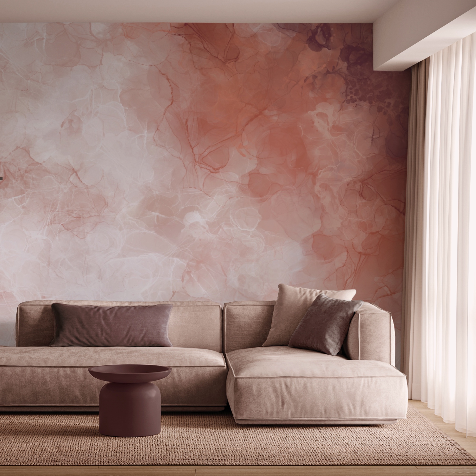 Les teintes douces se mélangent en vagues légères Les teintes douces se mélangent en vagues légères