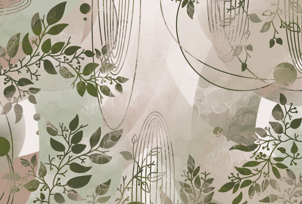 Motif abstrait d'inspiration naturelle dans les verts Motif abstrait d'inspiration naturelle dans les verts
