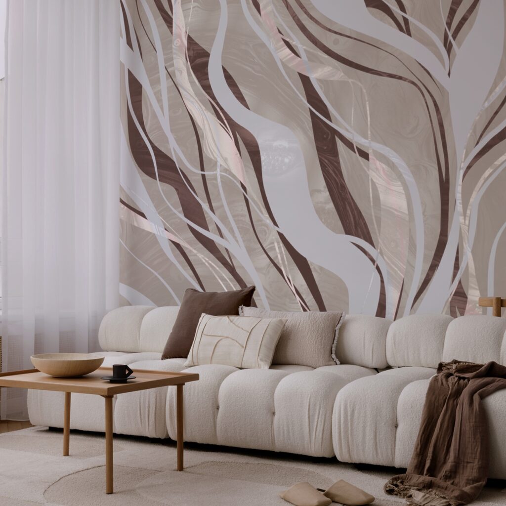 Tourbillons bruns et blancs