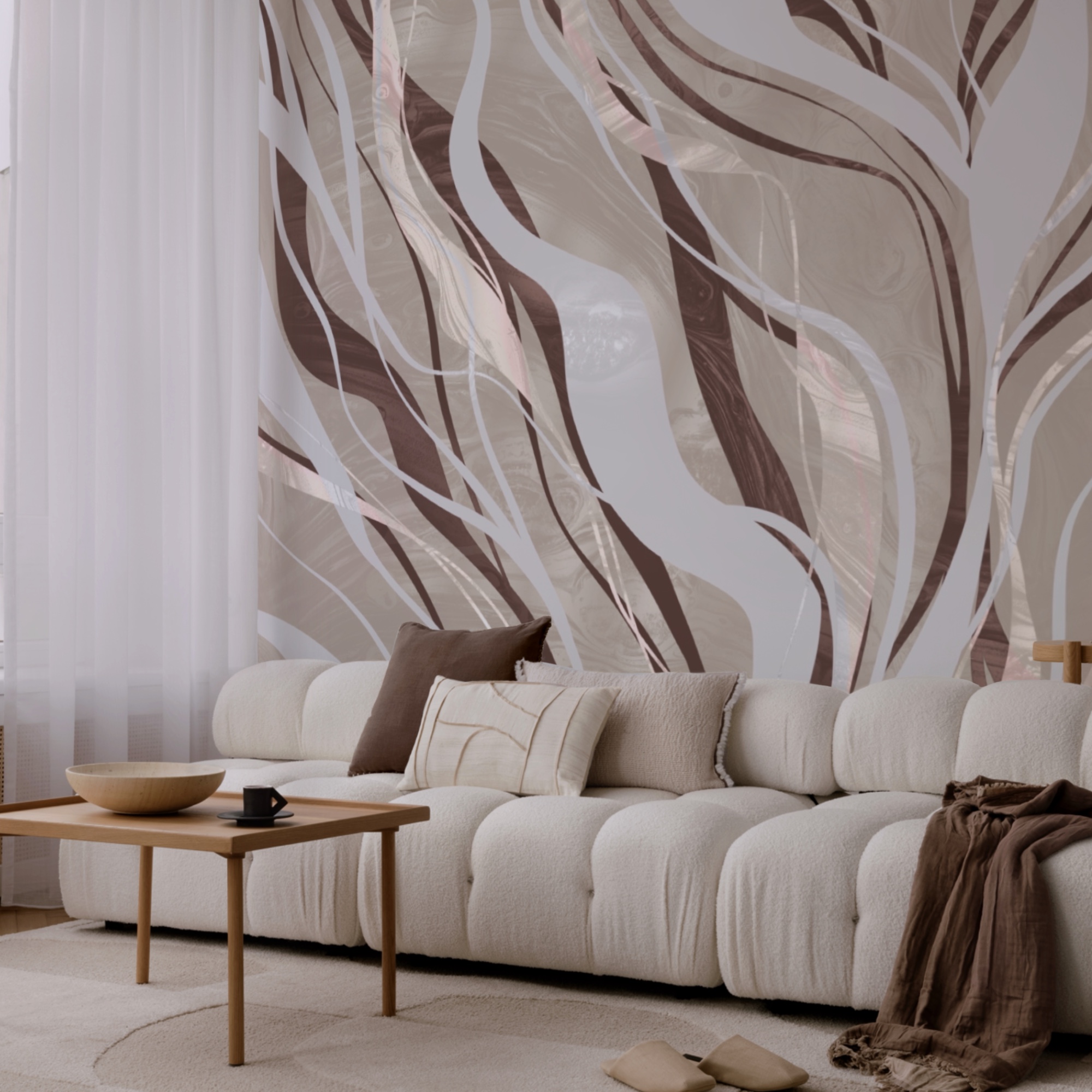 Tourbillons bruns et blancs