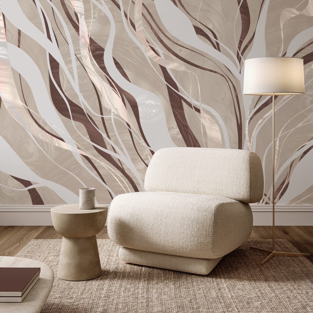 Tourbillons bruns et blancs