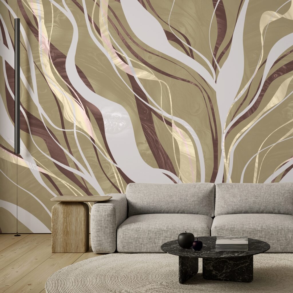 Tourbillons bruns et blancs