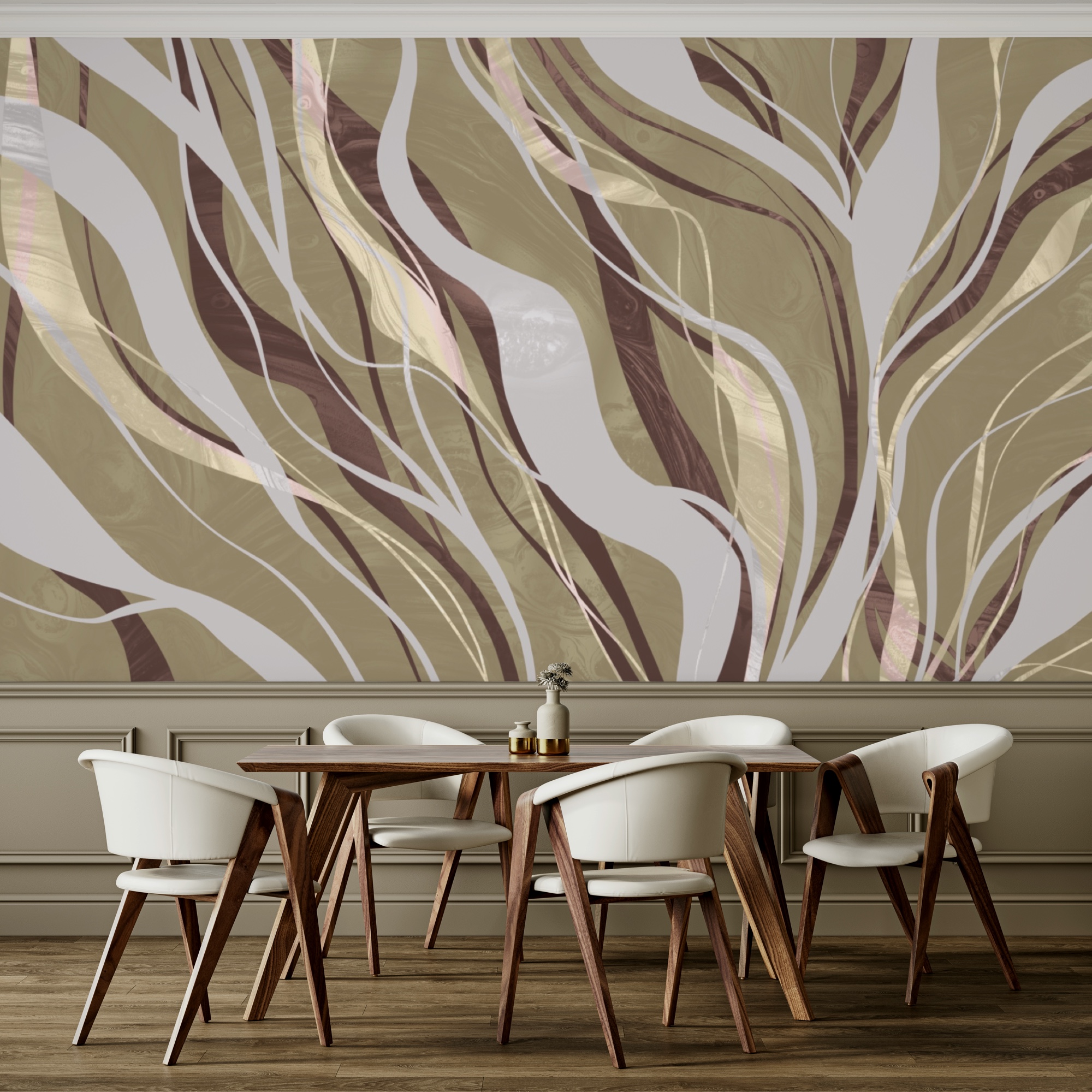 Tourbillons bruns et blancs