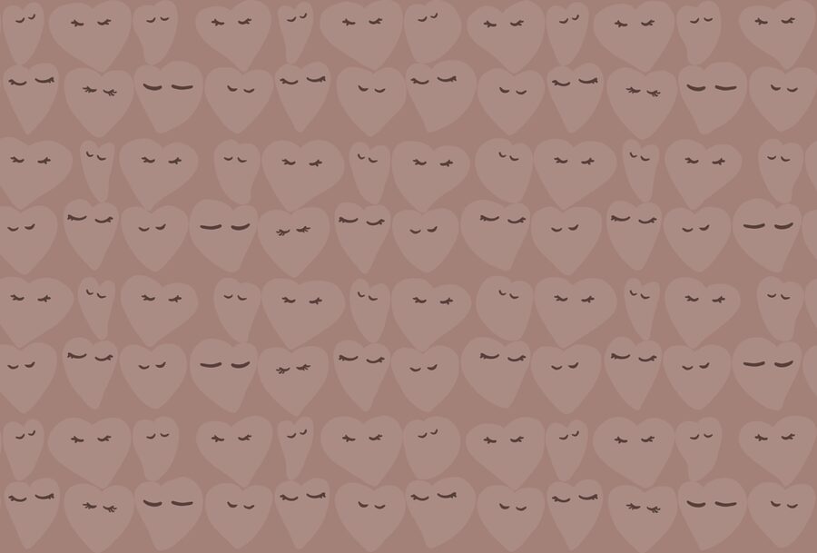 Motifs en forme de cœur avec des expressions ludiques