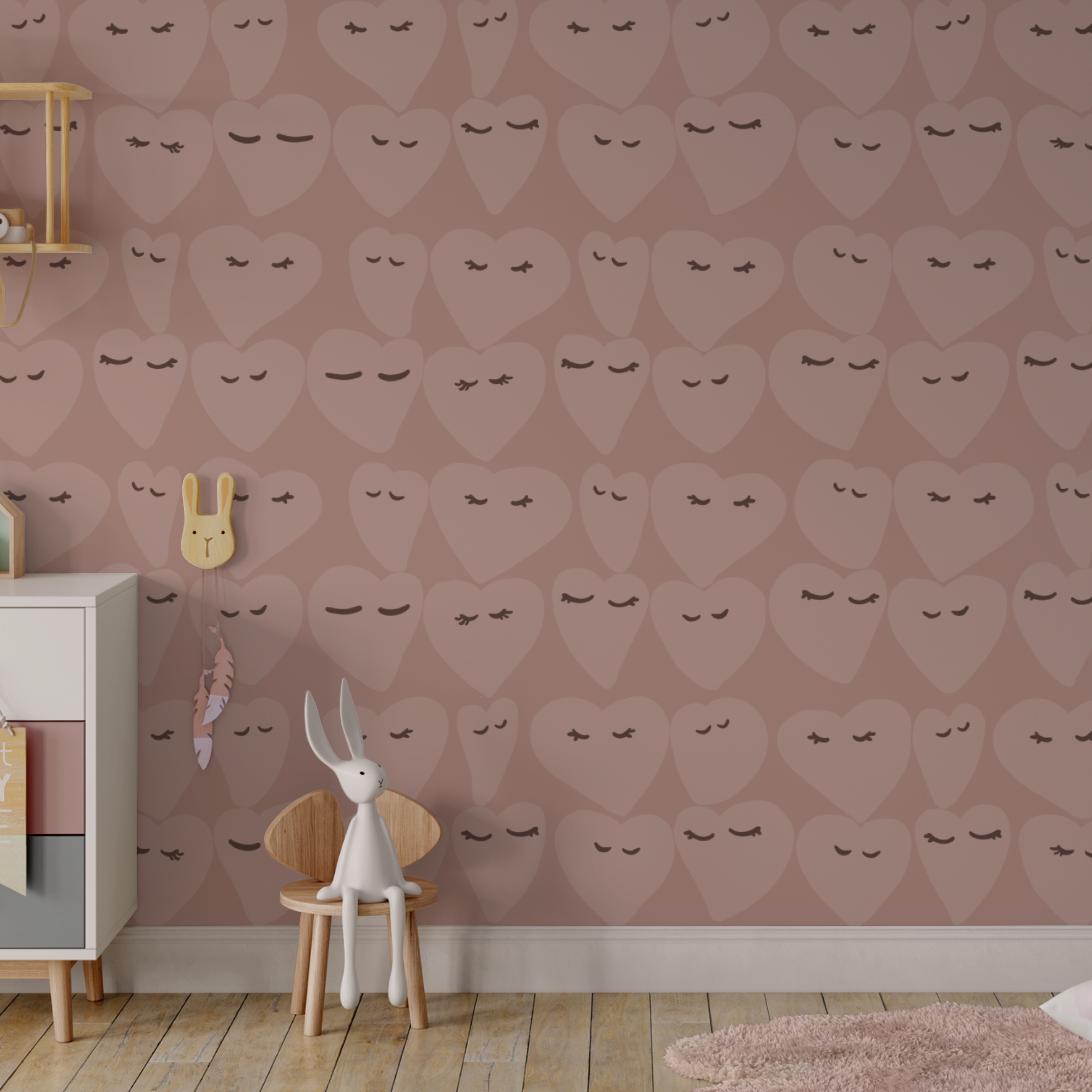 Motifs en forme de cœur avec des expressions ludiques