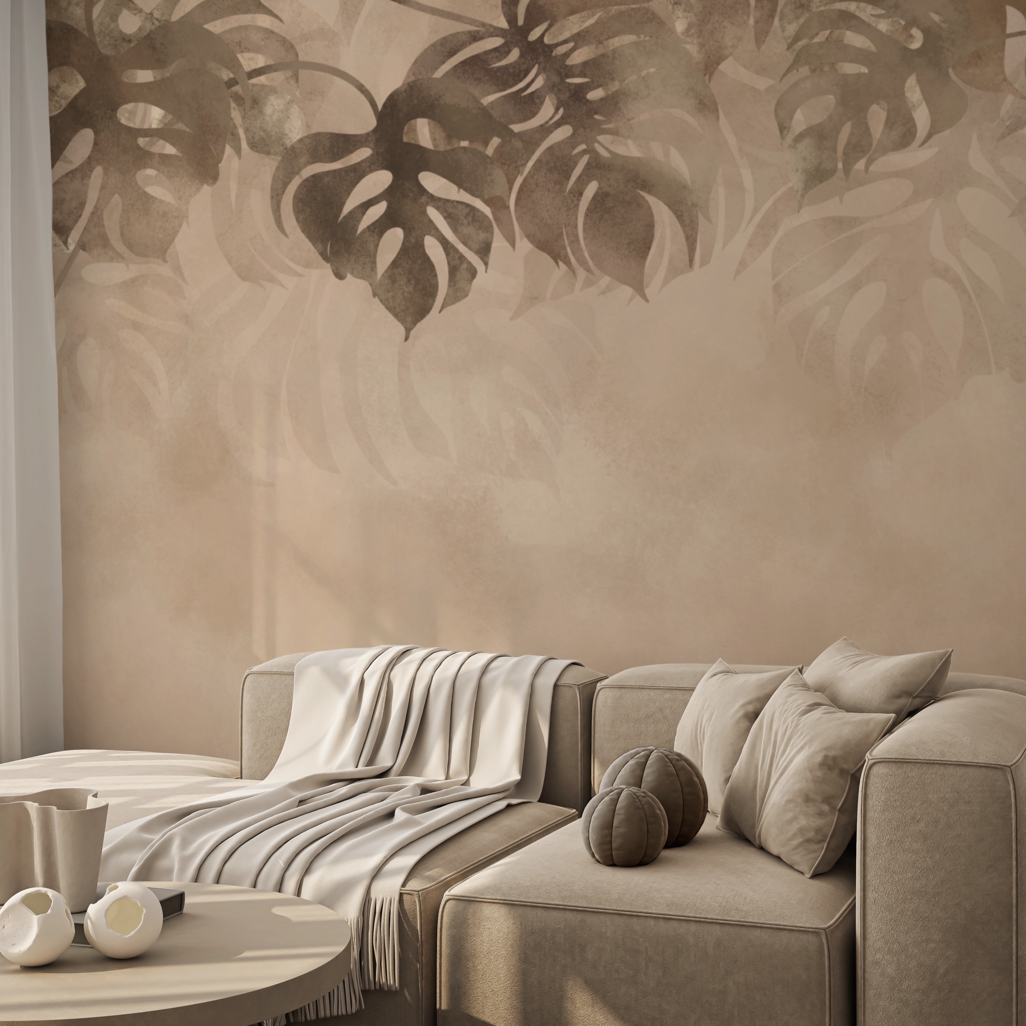 Feuillage élégant sur fond doux