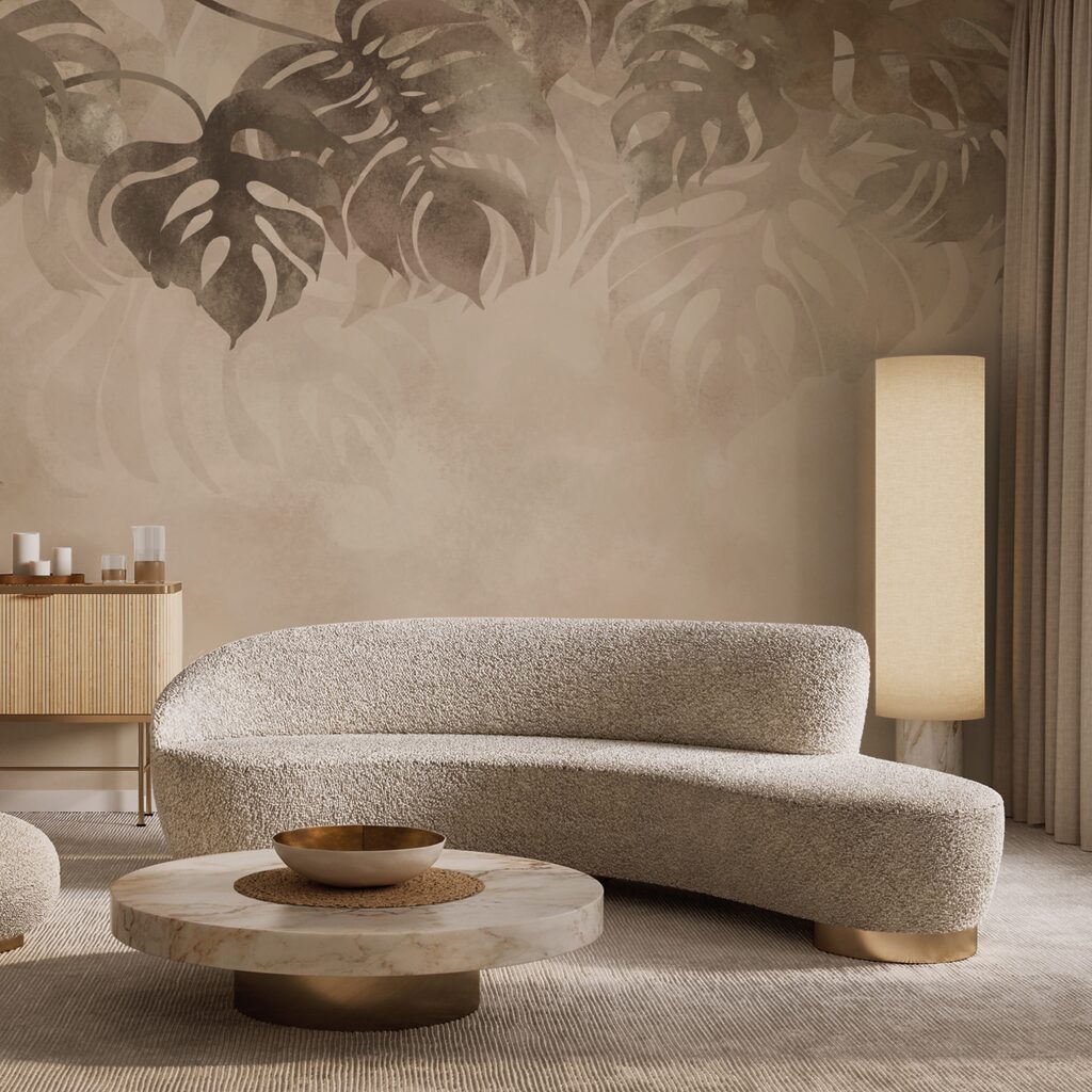 Feuillage élégant sur fond doux