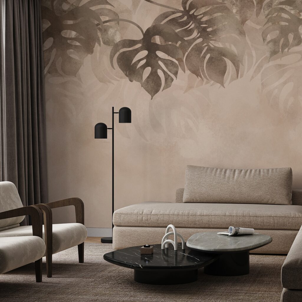 Feuillage élégant sur fond doux