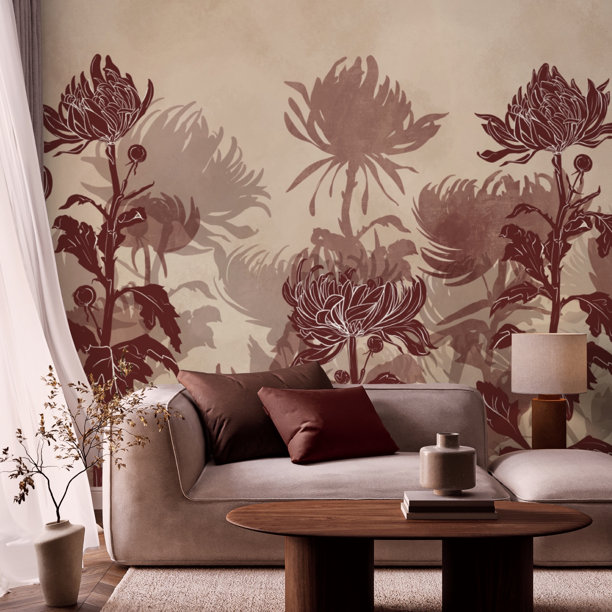 Dessin de fleurs et de feuilles