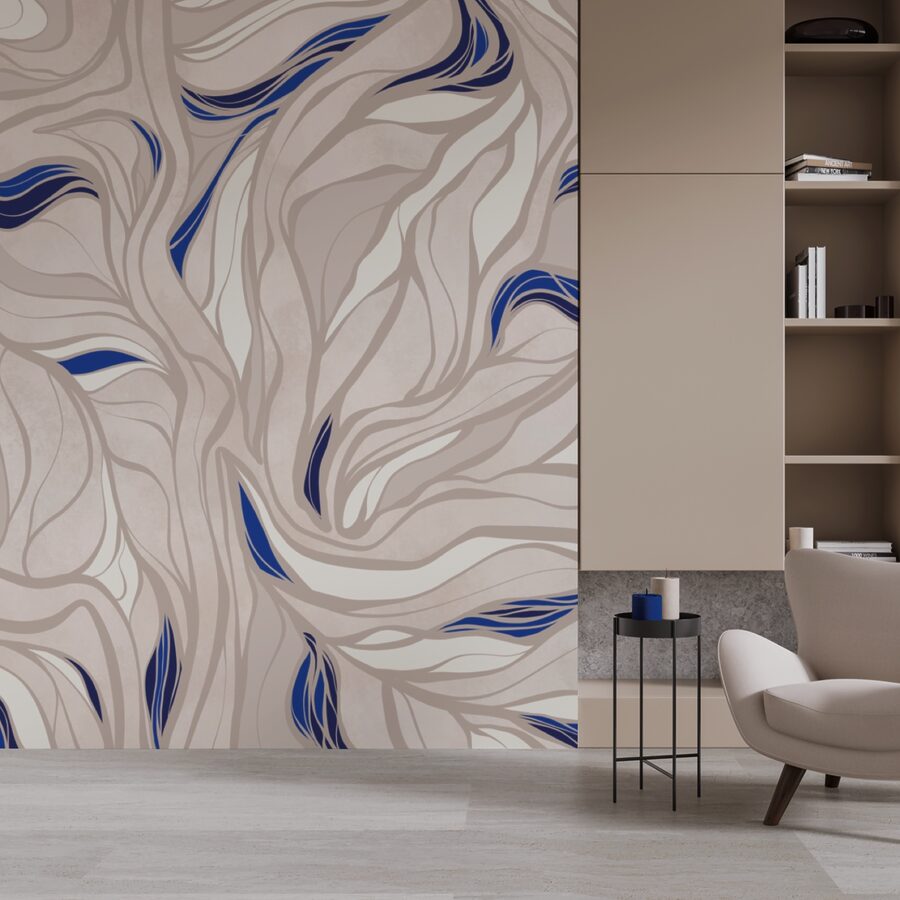 Motif de lignes bleues et blanches