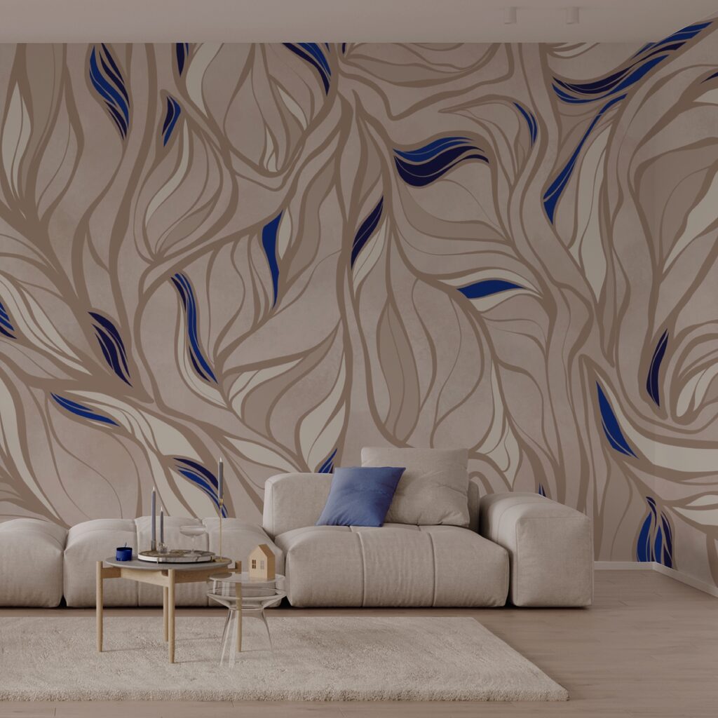 Motif de lignes bleues et feu