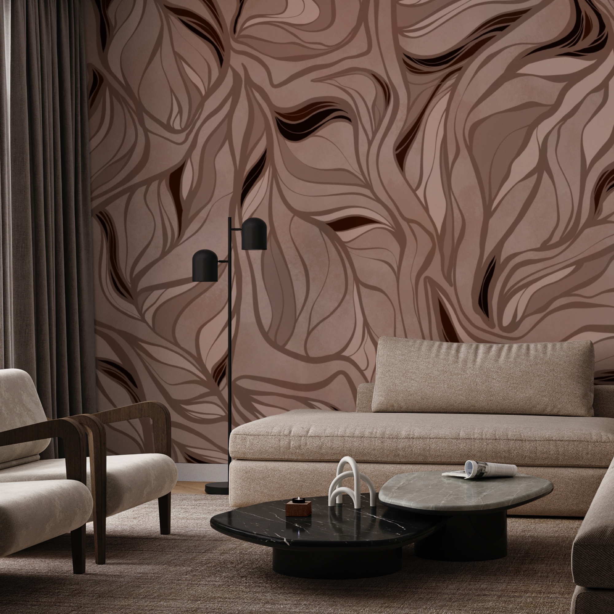 Motif marron et noir