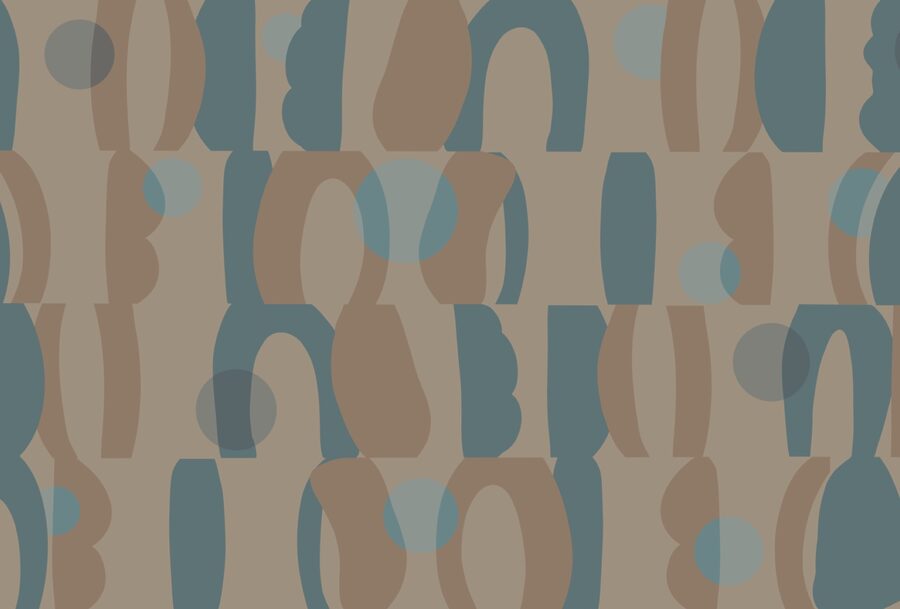 Motif de formes bleues et brunes