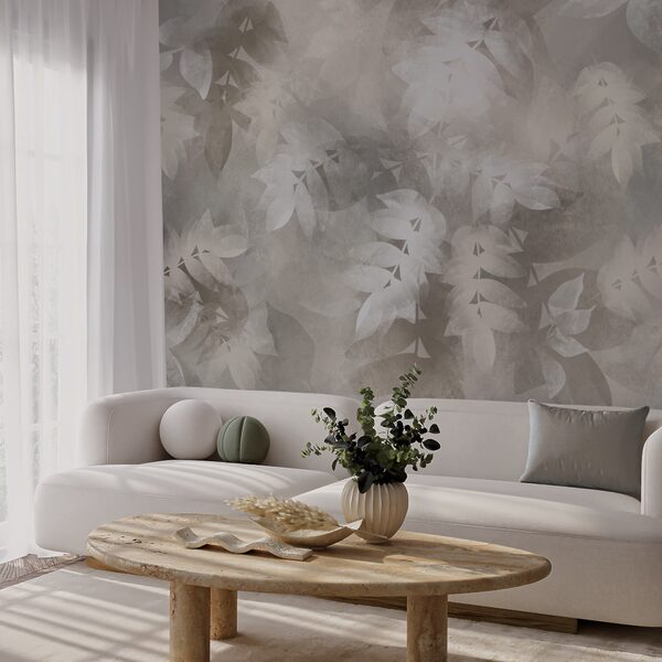 Fond gris et blanc avec des feuilles Fond gris et blanc avec des feuilles