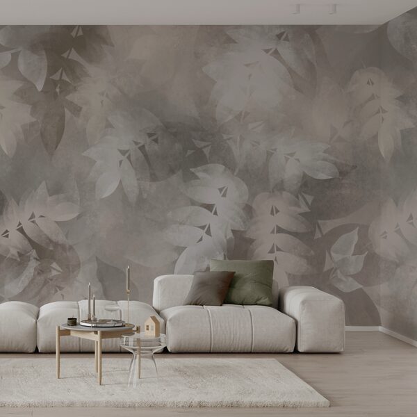 Fond gris et blanc avec des feuilles Fond gris et blanc avec des feuilles