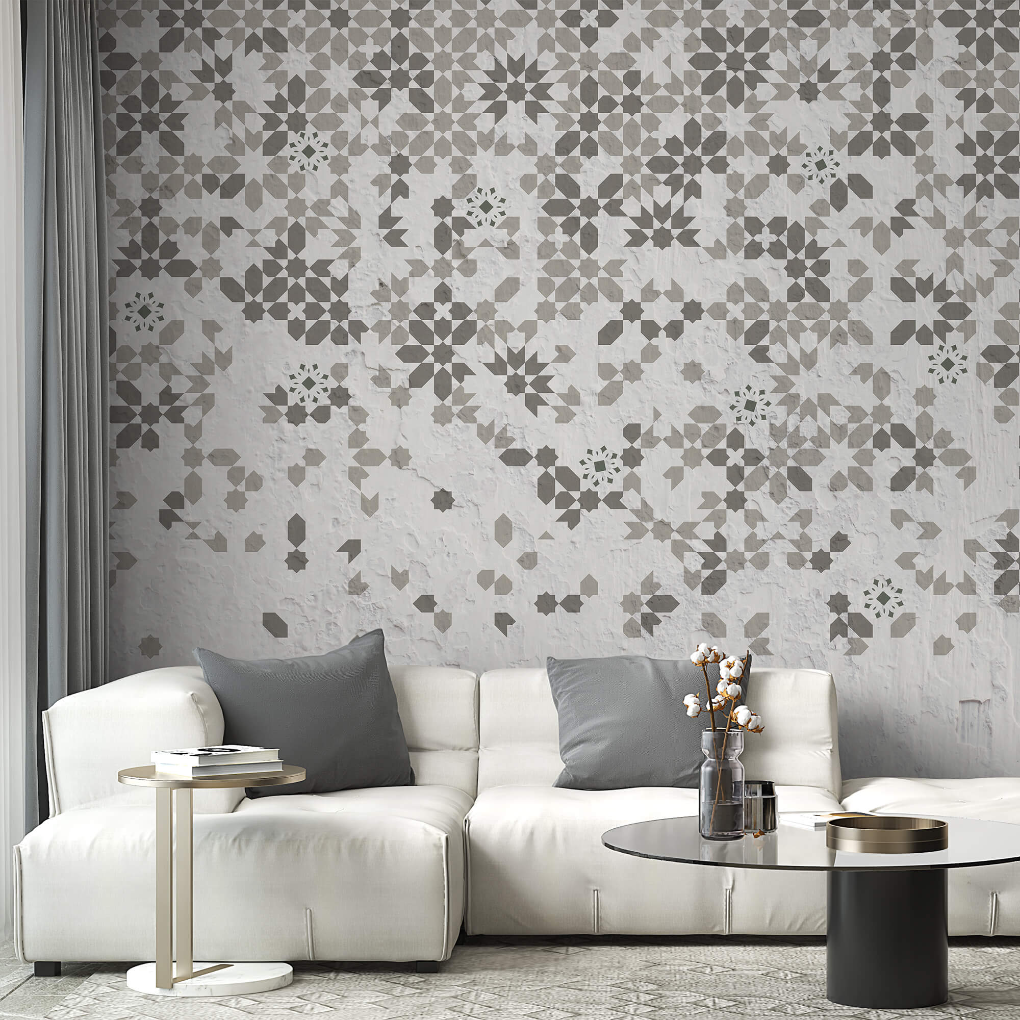 Mur avec de nombreux motifs différents