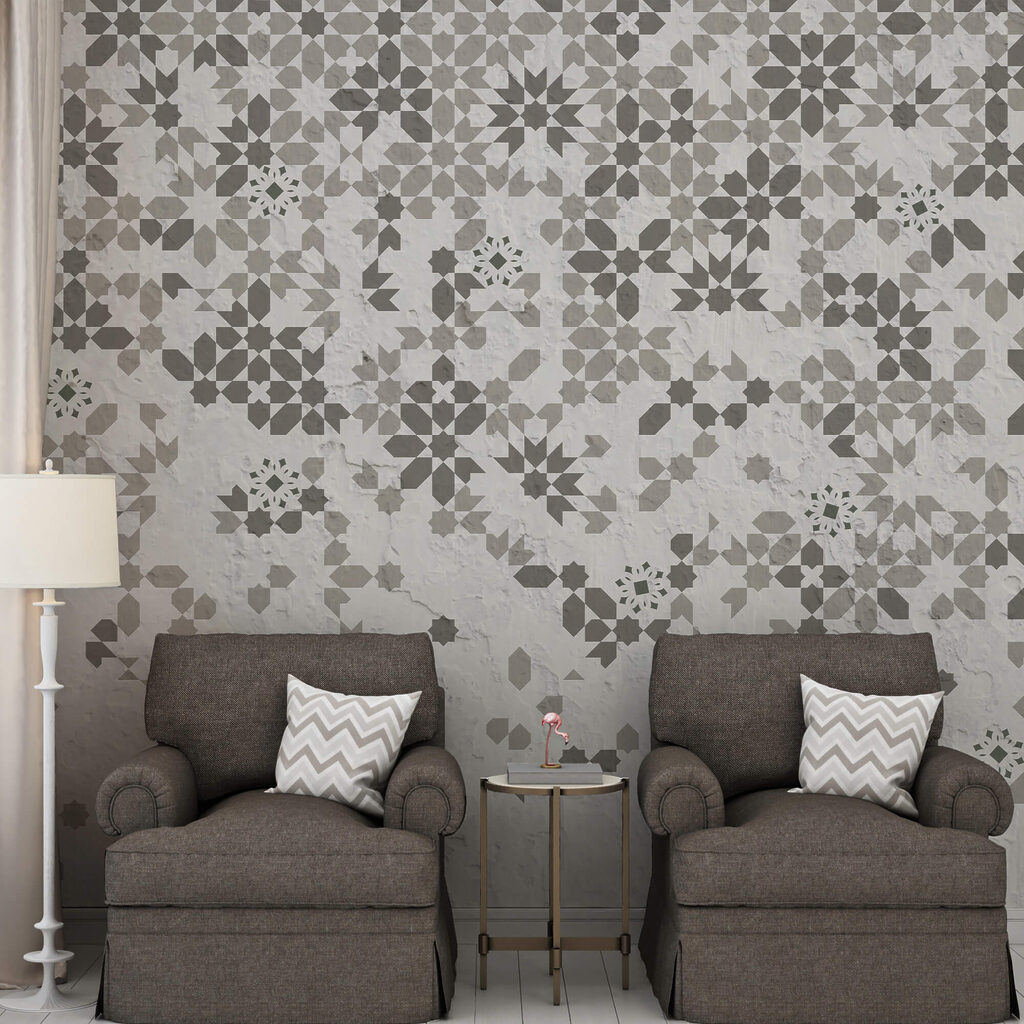 Mur avec de nombreux motifs différents