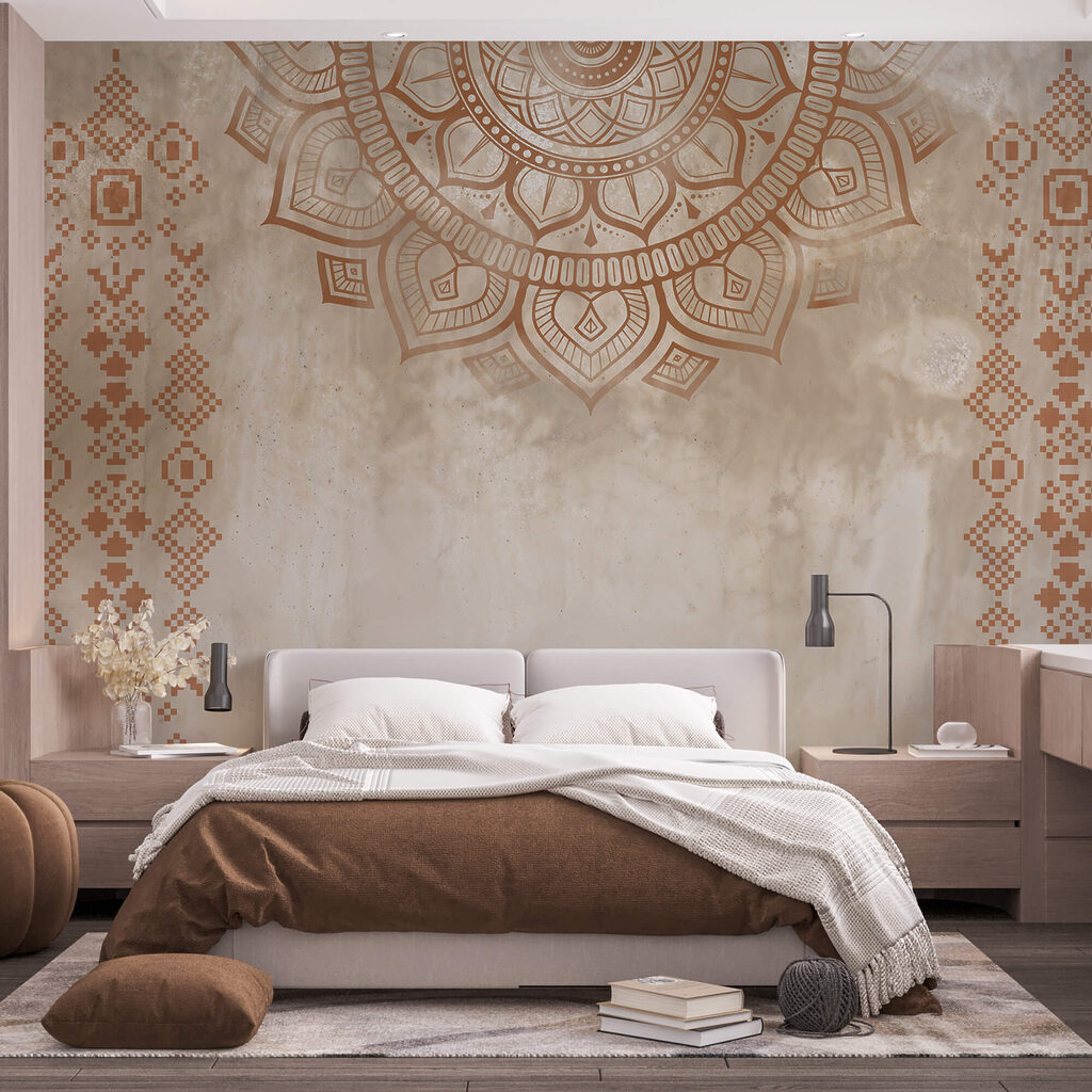 Mandala blanc et brun Mandala blanc et brun