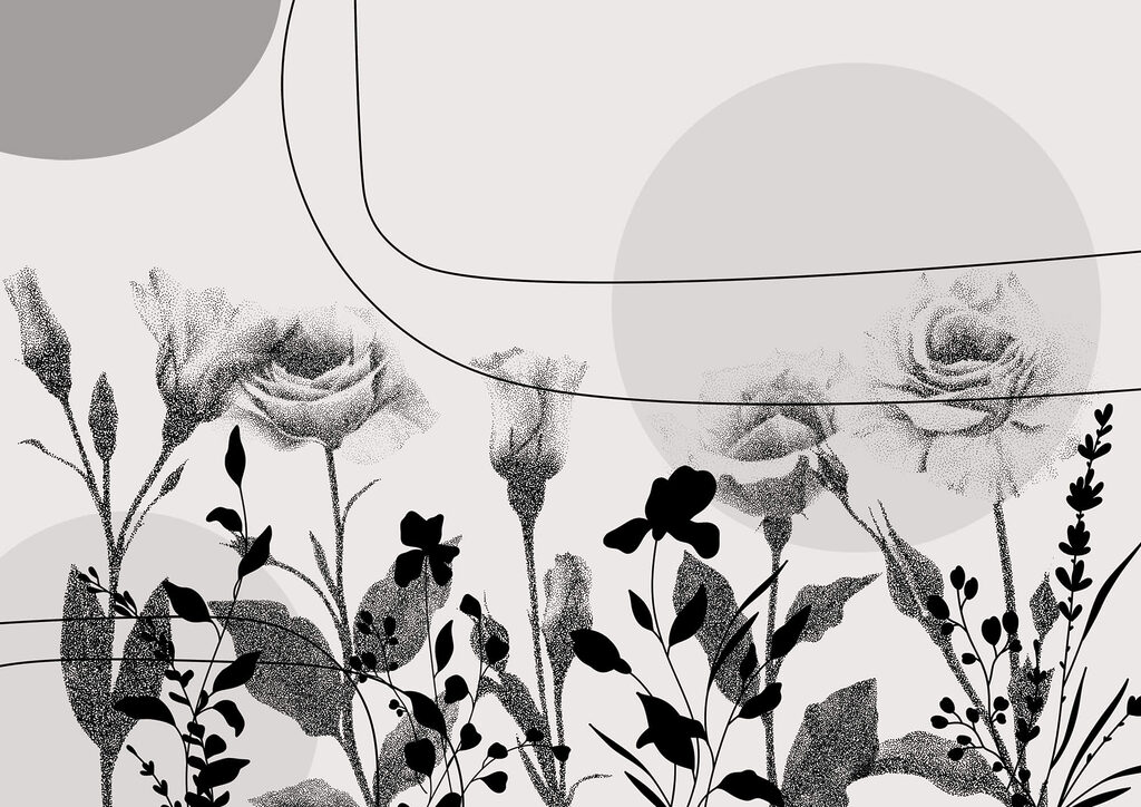 Image de fleurs en noir et blanc Image de fleurs en noir et blanc