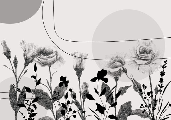 Image de fleurs en noir et blanc Image de fleurs en noir et blanc