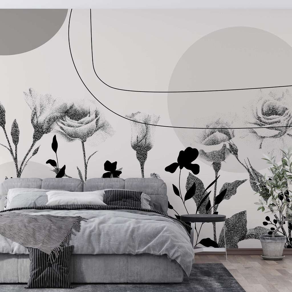 Image de fleurs en noir et blanc Image de fleurs en noir et blanc