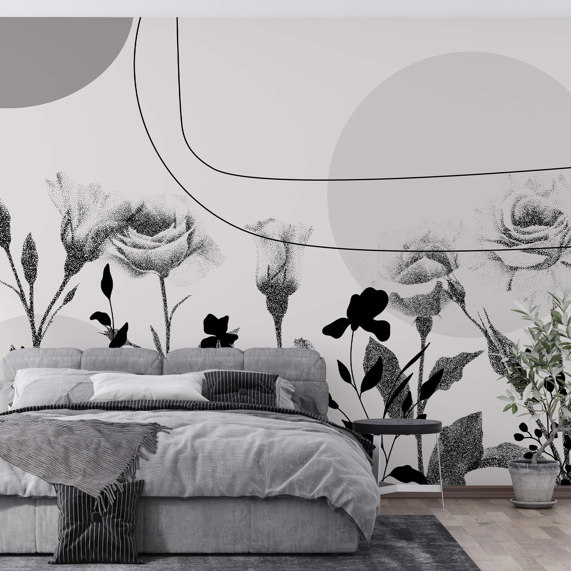 Image de fleurs en noir et blanc Image de fleurs en noir et blanc