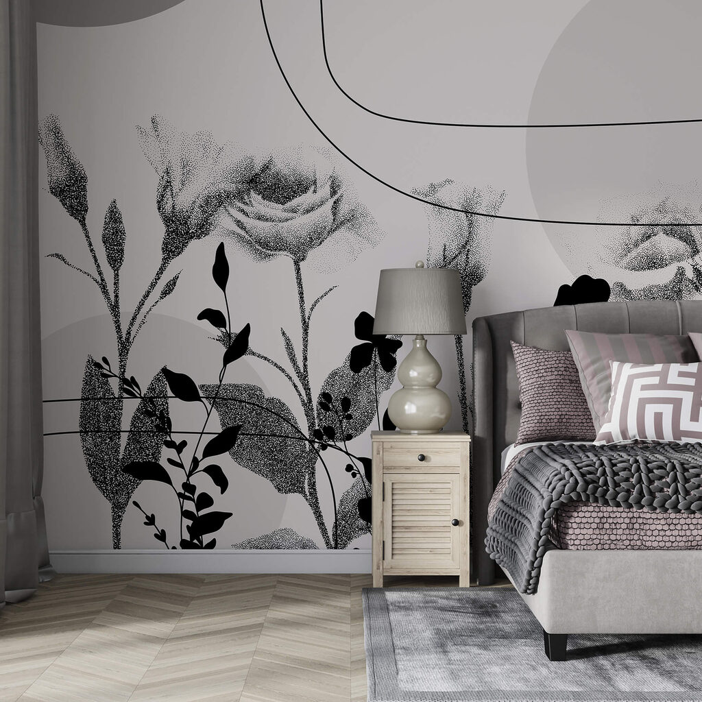 Image de fleurs en noir et blanc Image de fleurs en noir et blanc