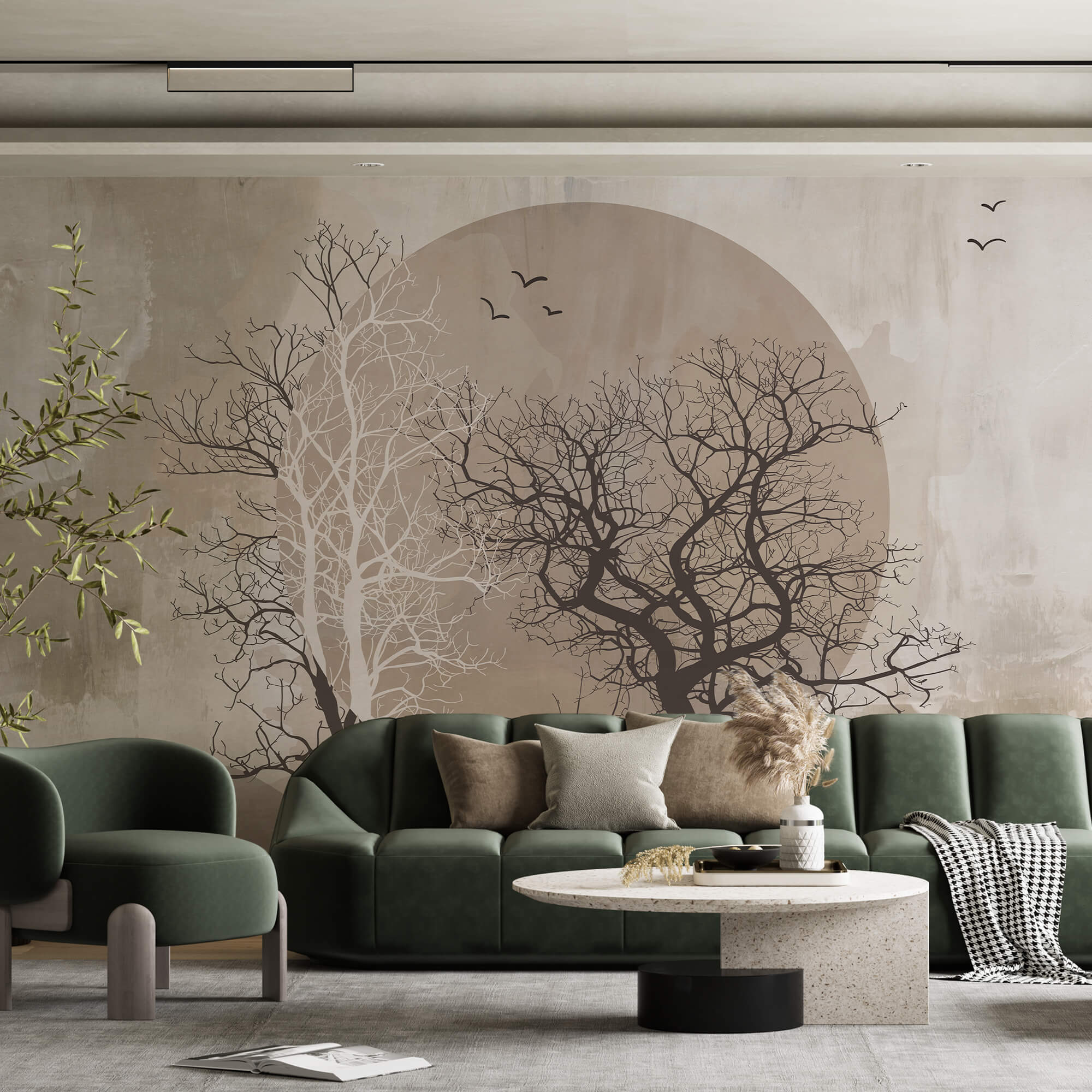 Peinture d'arbres et d'un soleil Peinture d'arbres et d'un soleil