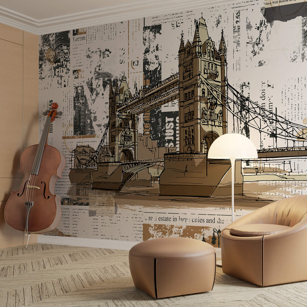 Dessin d'un pont sur une rivière Dessin d'un pont sur une rivière