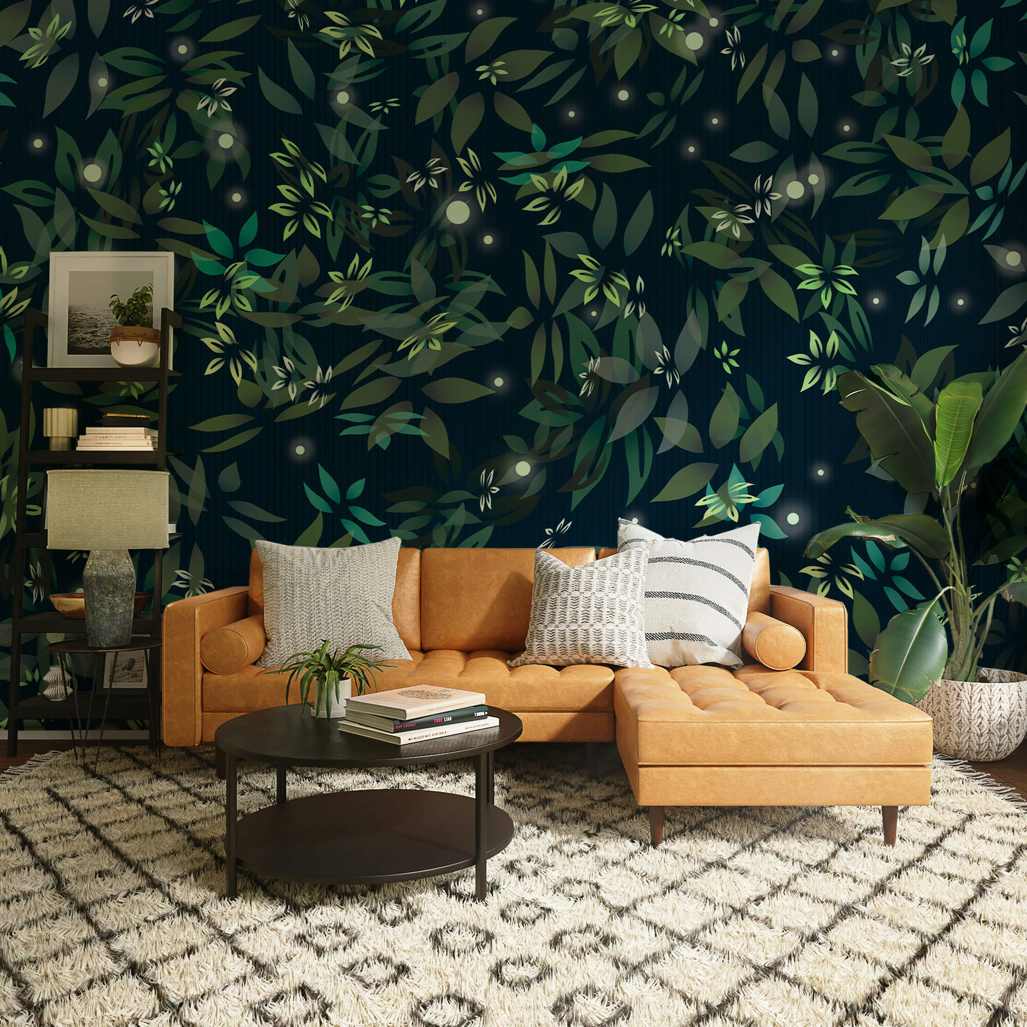 Motif de feuilles et de points Motif de feuilles et de points