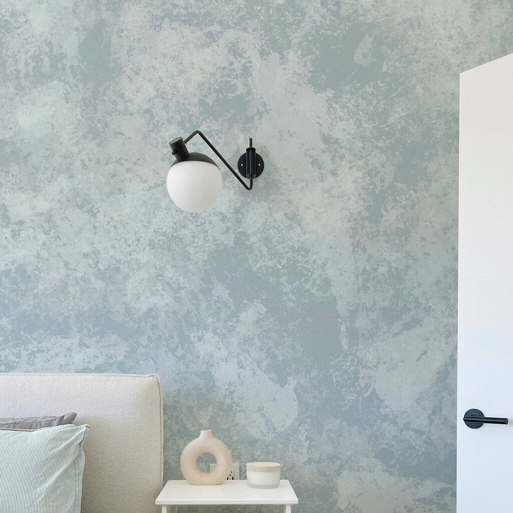 Des tons bleus doux et apaisants se mélangent