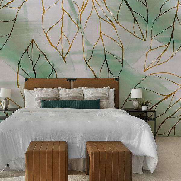 Motif de feuilles sur un tissu