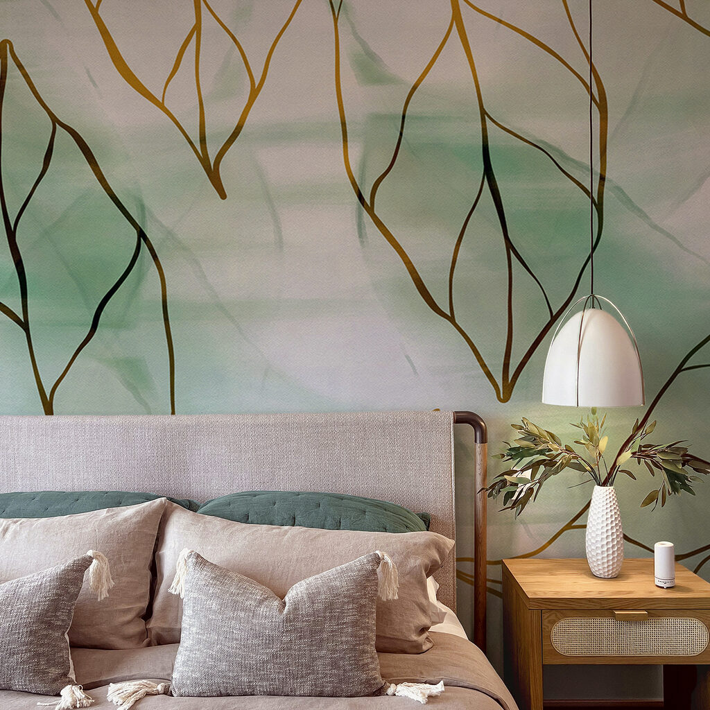 Motif de feuilles sur un tissu