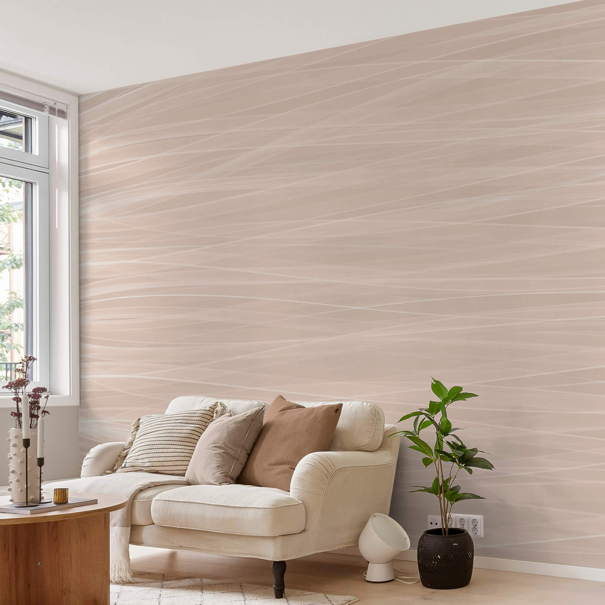 Lignes blanches sur une surface beige Lignes blanches sur une surface beige