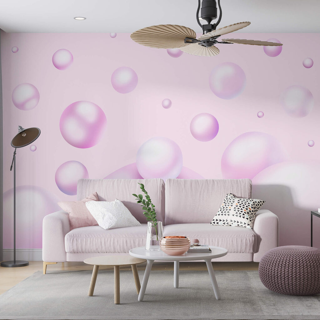 Groupe de bulles roses
