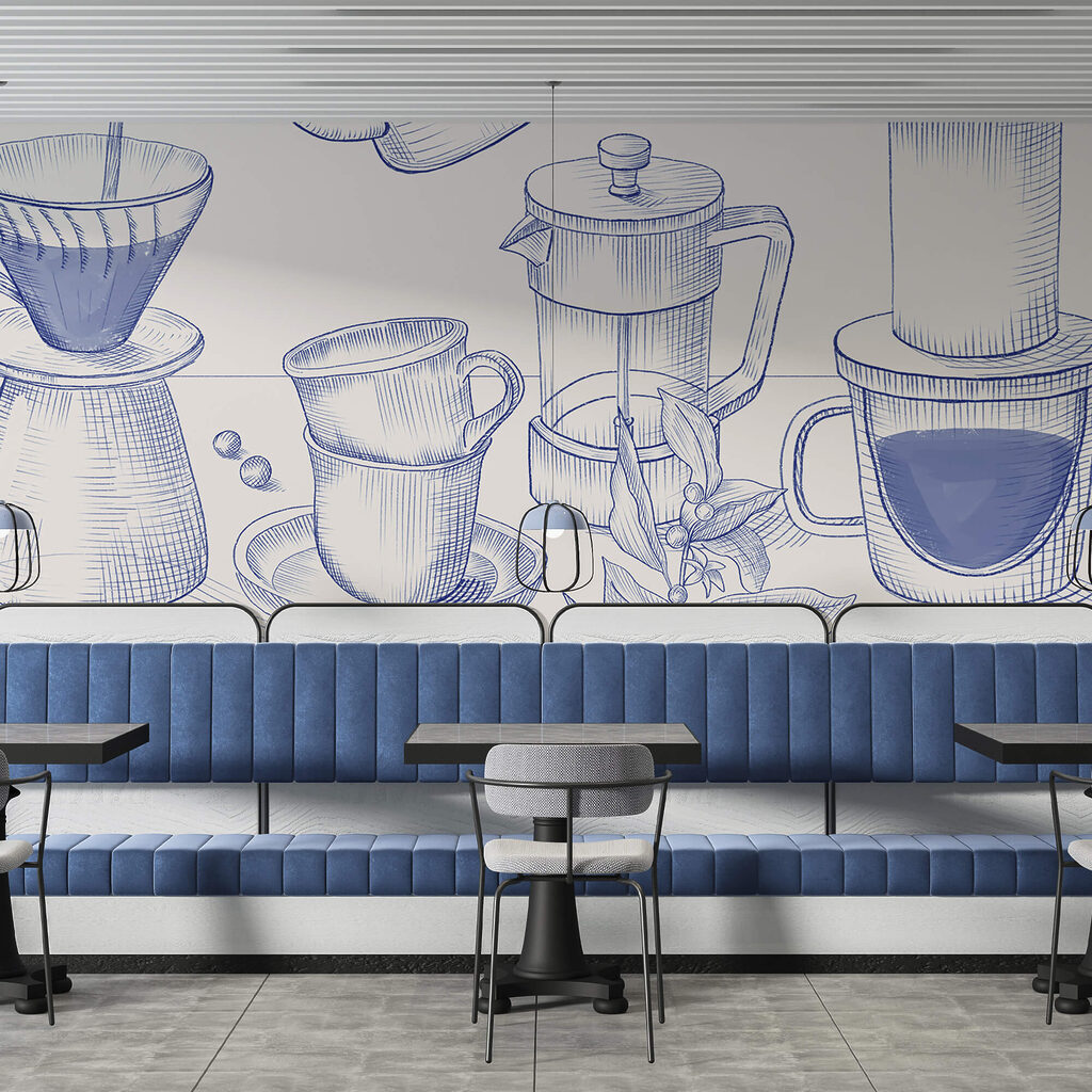 Dessin du processus de préparation du café Dessin du processus de préparation du café