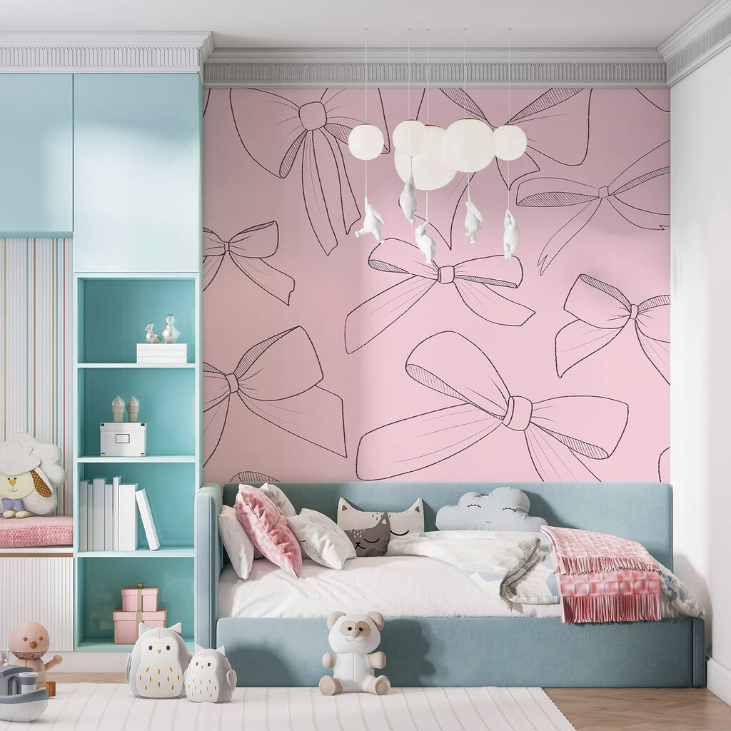 Motif de nœuds sur fond rose Motif de nœuds sur fond rose
