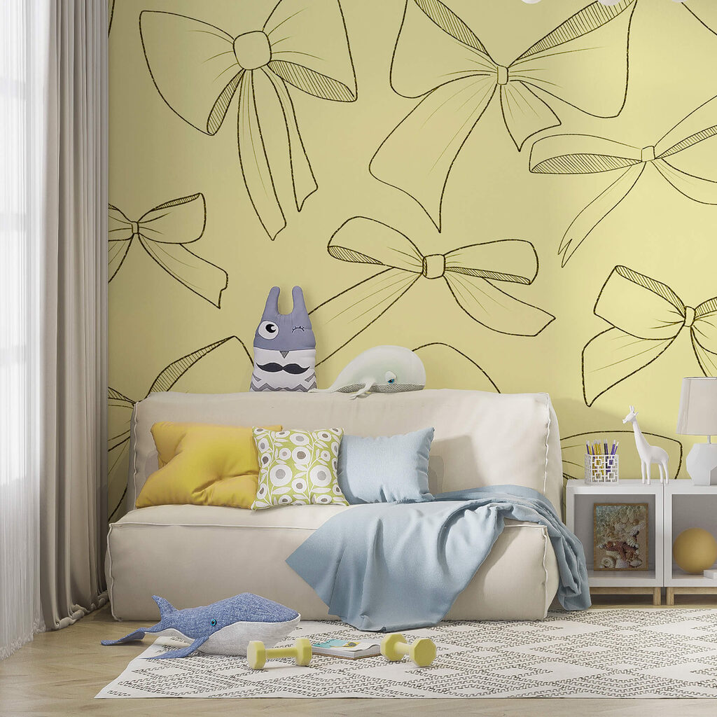 Motif de nœuds sur fond jaune Motif de nœuds sur fond jaune