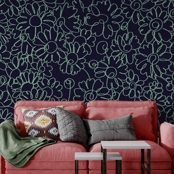 Motif de fleurs sur fond sombre Motif de fleurs sur fond sombre
