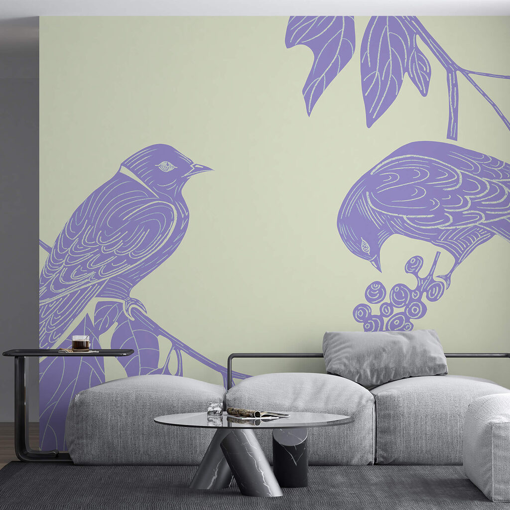 Dessin d'oiseaux sur une branche Dessin d'oiseaux sur une branche