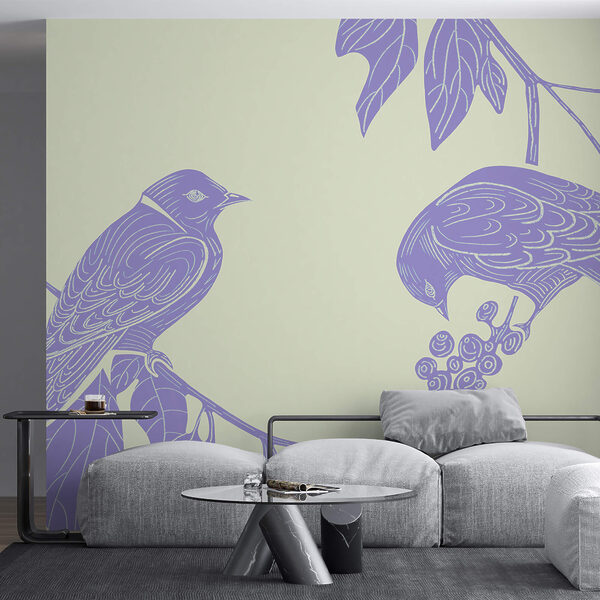 Dessin d'oiseaux sur une branche Dessin d'oiseaux sur une branche