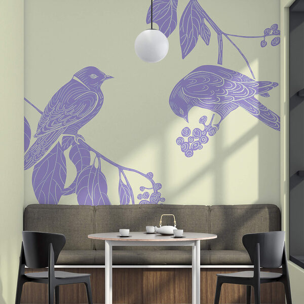 Dessin d'oiseaux sur une branche Dessin d'oiseaux sur une branche
