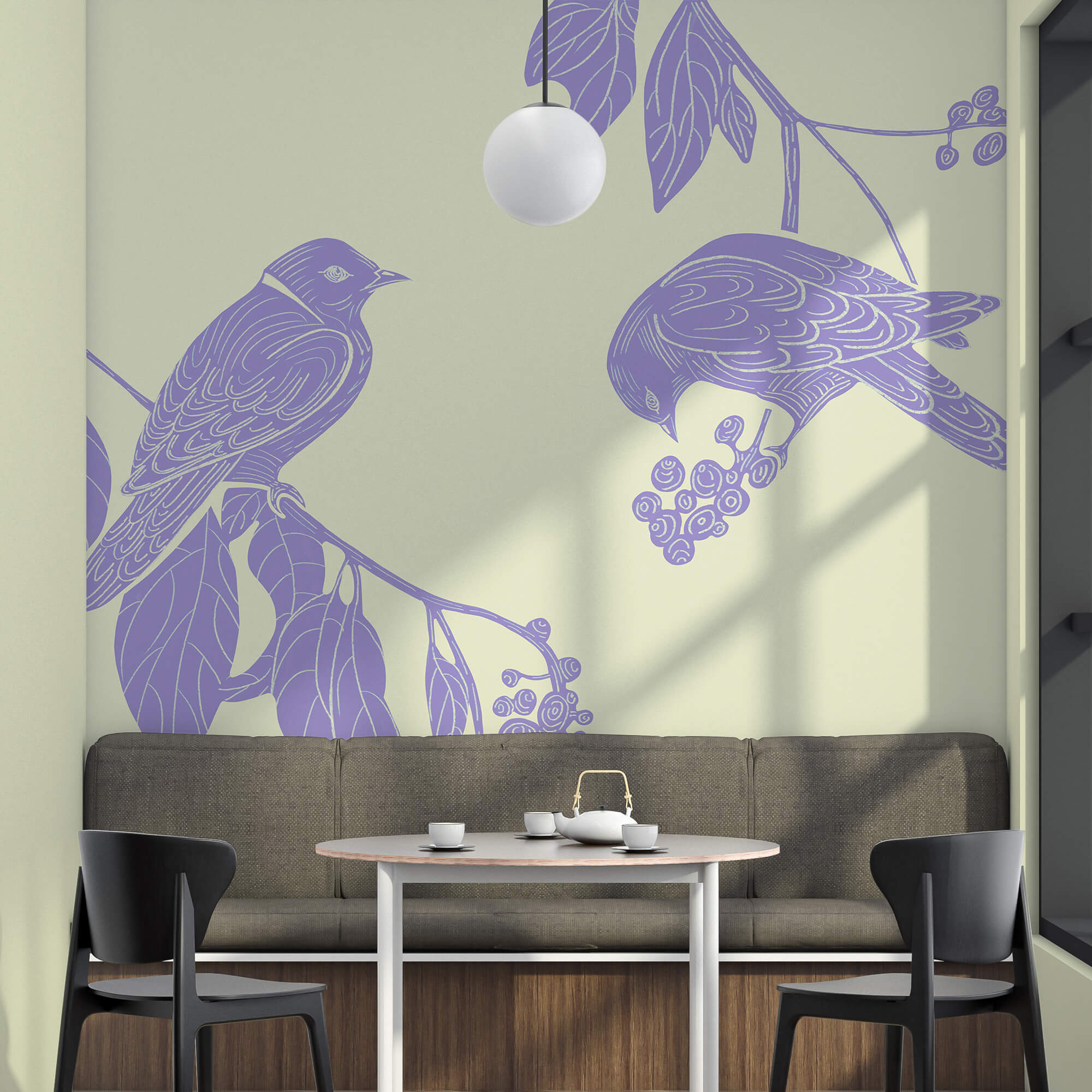 Dessin d'oiseaux sur une branche Dessin d'oiseaux sur une branche