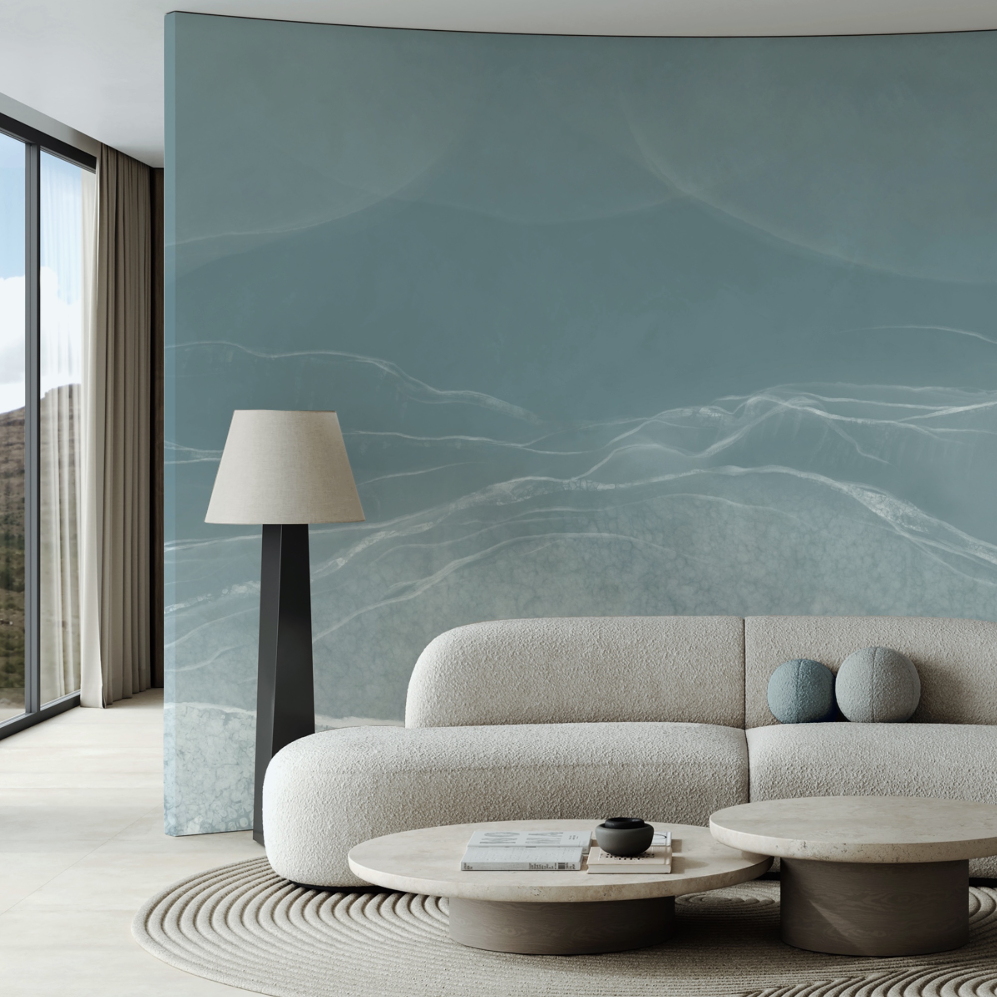 Des vagues douces dans des tons sourds