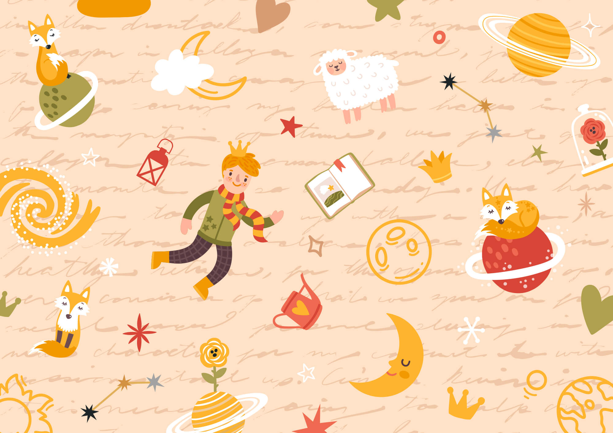 Pattern of cartoon characters Pattern of cartoon characters