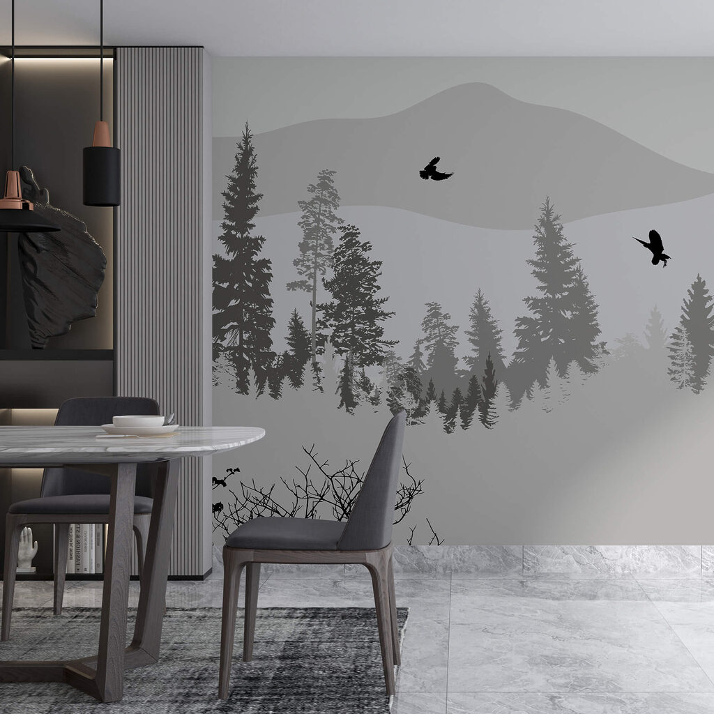 Oiseaux volant au-dessus d'une montagne enneigée Oiseaux volant au-dessus d'une montagne enneigée