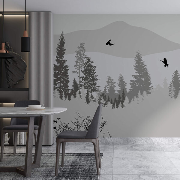 Oiseaux volant au-dessus d'une montagne enneigée Oiseaux volant au-dessus d'une montagne enneigée