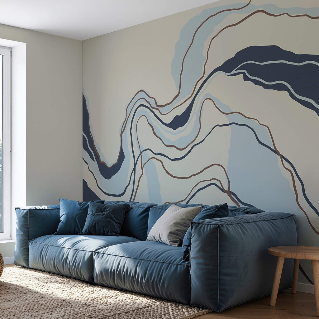 Lignes fluides dans des teintes sereines