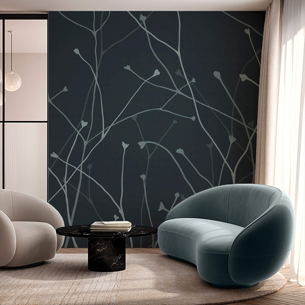 Branches délicates sur fond sombre